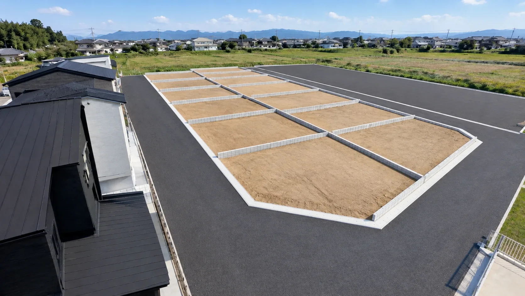 周辺の街並みを含むTriple Terrace OKUの完成予想図
